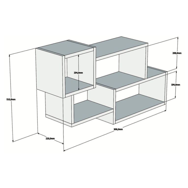 Mensola Bianco Marrone Noce 4 Ripiani Colore Struttura Marrone 91x22x51h cm, Sfumatura Colore Struttura Noce - Etnea