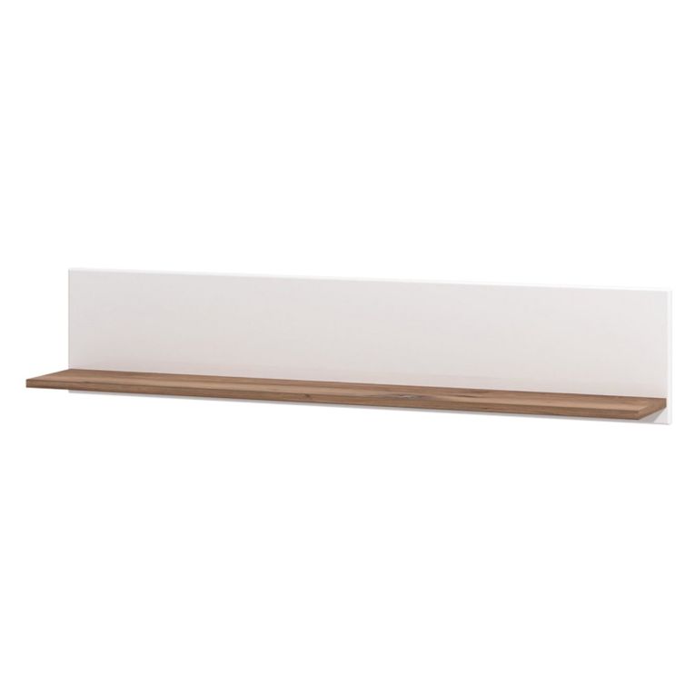 Mensola Bianco Marrone Noce un Ripiano 120x19.5x24h cm, Portata Ripiani 5 - Bellini