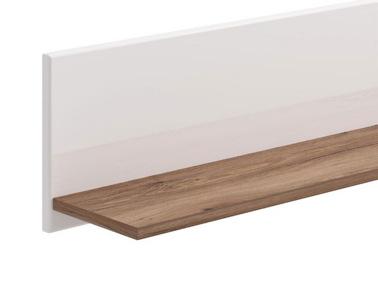 Mensola Bianco Marrone Noce un Ripiano 120x19.5x24h cm, Portata Ripiani 5 - Bellini