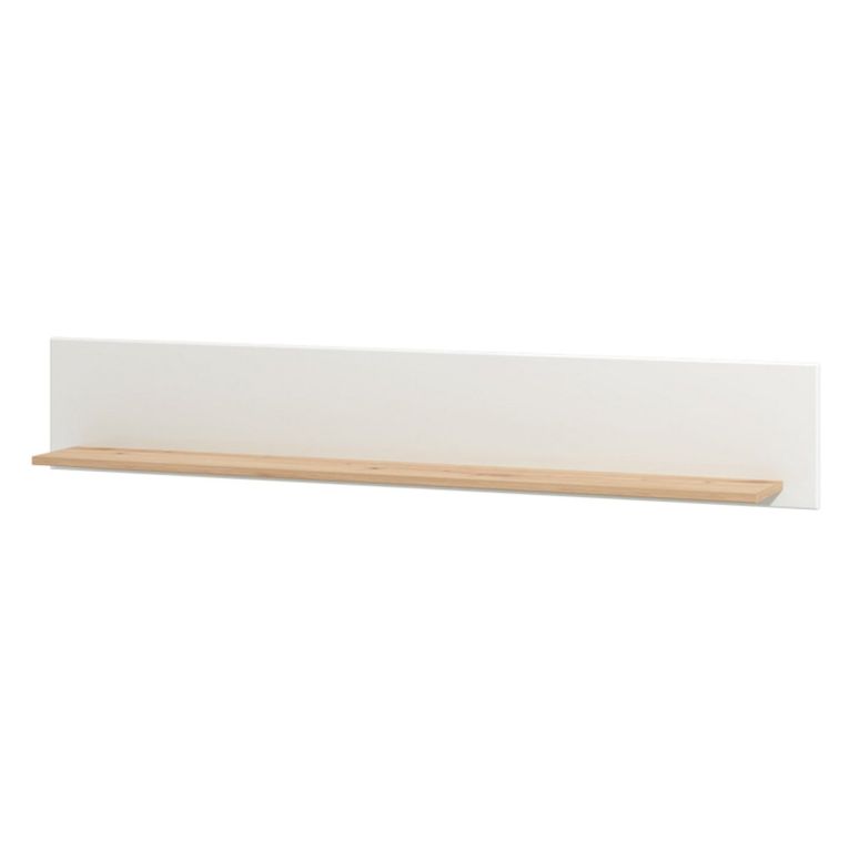 Mensola Bianco Marrone Rovere un Ripiano 150x19.5x25h cm, Portata Ripiani 5 - Saturnia
