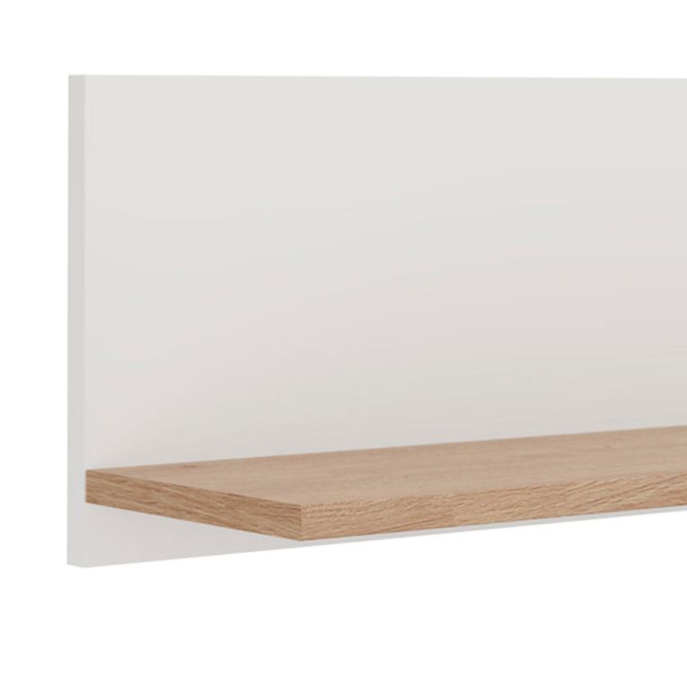 Mensola Bianco Opaco Marrone Rovere un Ripiano Sfumatura Colore Struttura Opaco 138x20x24h cm, Sfumatura Colore Struttura Rovere - Norbio