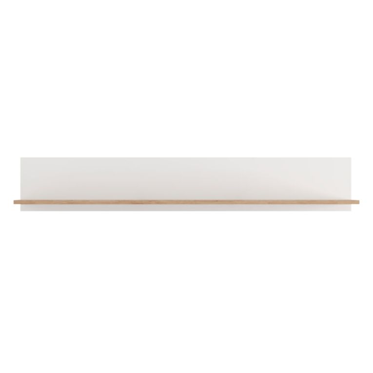 Mensola Bianco Opaco Marrone Rovere un Ripiano Sfumatura Colore Struttura Opaco 138x20x24h cm, Sfumatura Colore Struttura Rovere - Norbio