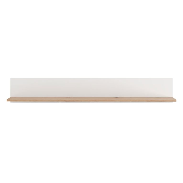 Mensola Bianco Opaco Marrone Rovere un Ripiano Sfumatura Colore Struttura Opaco 138x20x24h cm, Sfumatura Colore Struttura Rovere - Norbio