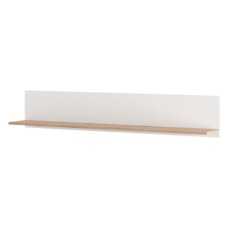 Mensola Bianco Opaco Marrone Rovere un Ripiano Sfumatura Colore Struttura Opaco 138x20x24h cm, Sfumatura Colore Struttura Rovere - Norbio