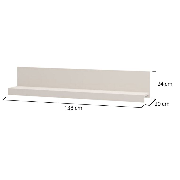 Mensola Bianco un Ripiano 137.5x19.5x24h cm, Portata Ripiani 5 - Vazzano