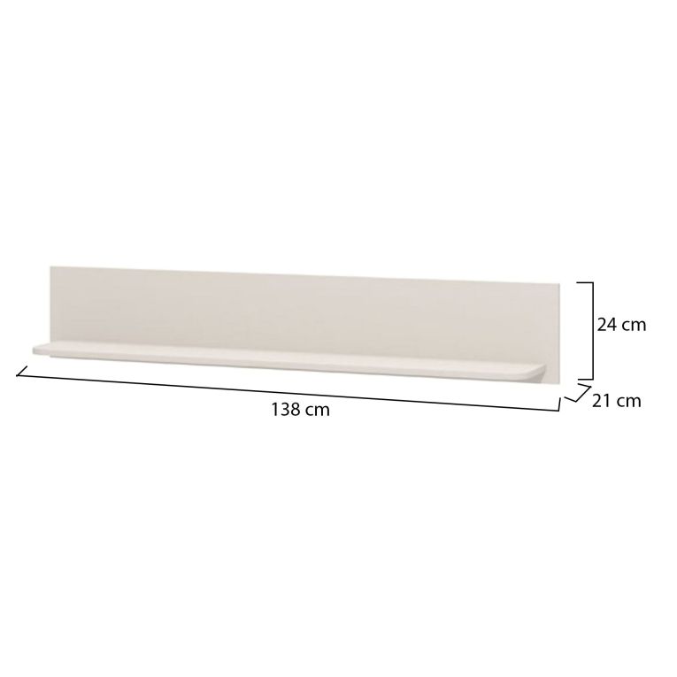 Mensola Bianco un Ripiano 137.5x21x24h cm, Portata Ripiani 5 - Magnago