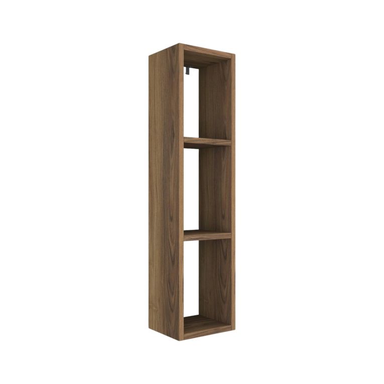 Mensola Concordia, Scaffale, Ripiano a muro, Scaffalatura multiuso, 22x19 h90 cm, Noce