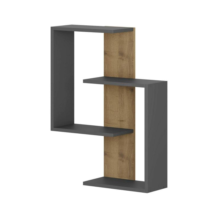 Mensola da muro 22x64cm antracite e rovere - Irmina