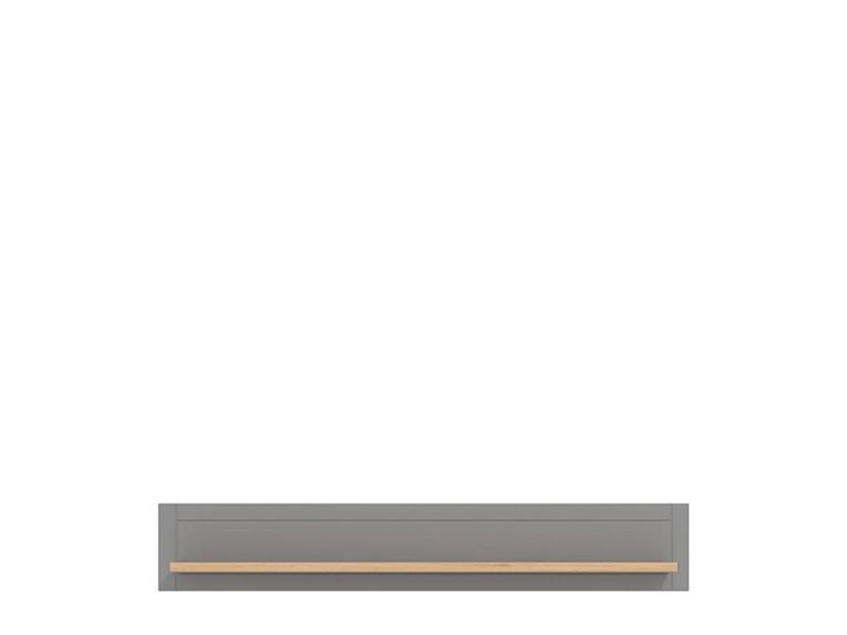 Mensola Grigio Marrone Rovere un Ripiano Dettaglio Geometrico 146x19.5x24h cm, Portata Ripiani 5 - Suelli