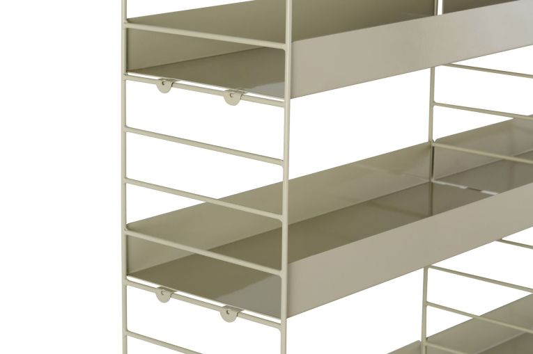 Mensola Grigio Tortora 3 Ripiani Sfumatura Colore Struttura Tortora 98x21x100h cm, - Scurelle
