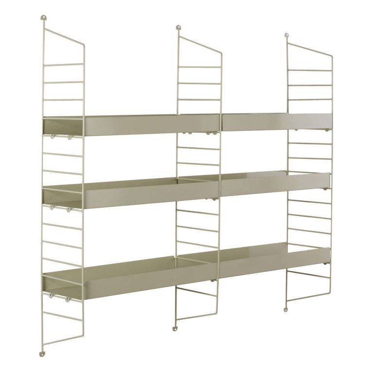 Mensola Grigio Tortora 3 Ripiani Sfumatura Colore Struttura Tortora 98x21x100h cm, - Scurelle