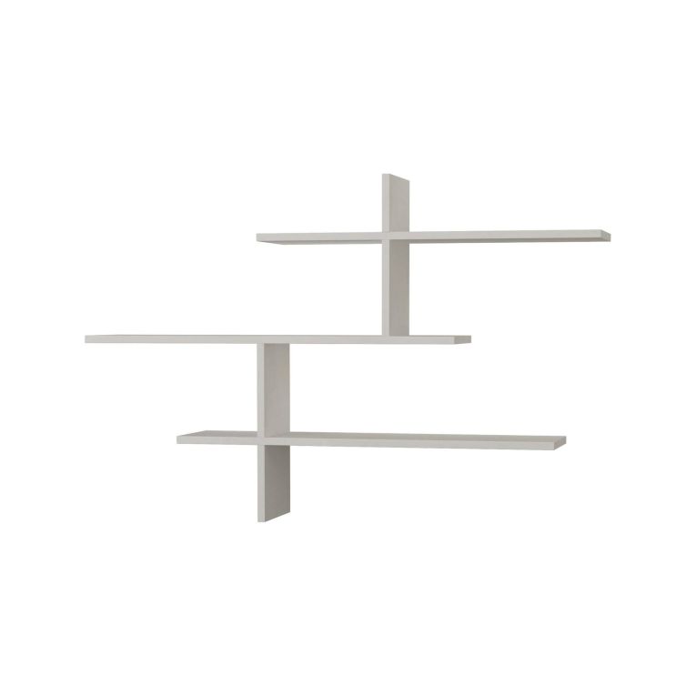Mensola Ixion, Scaffale, Ripiano a muro, Scaffalatura multiuso, 123x22 h81 cm, Bianco