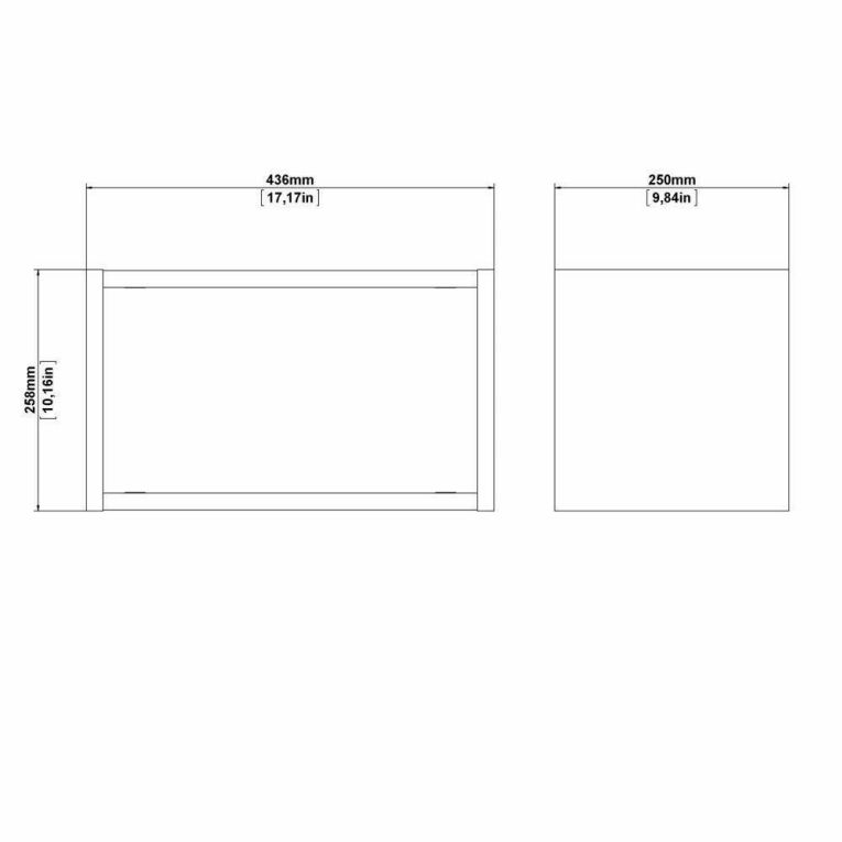 Mensola Karina, Scaffale, Ripiano a muro, Scaffalatura multiuso, 25x44 h26 cm, Noce