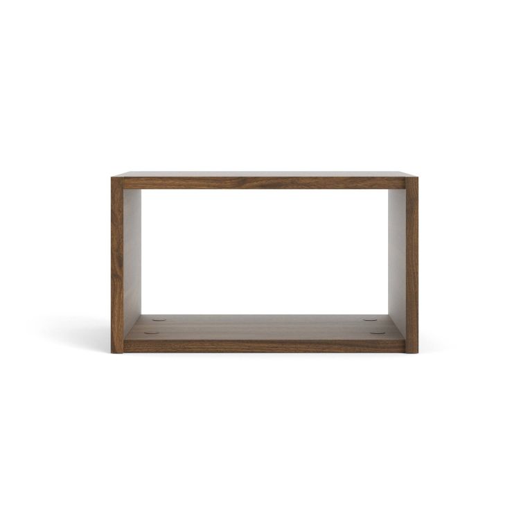 Mensola Karina, Scaffale, Ripiano a muro, Scaffalatura multiuso, 25x44 h26 cm, Noce