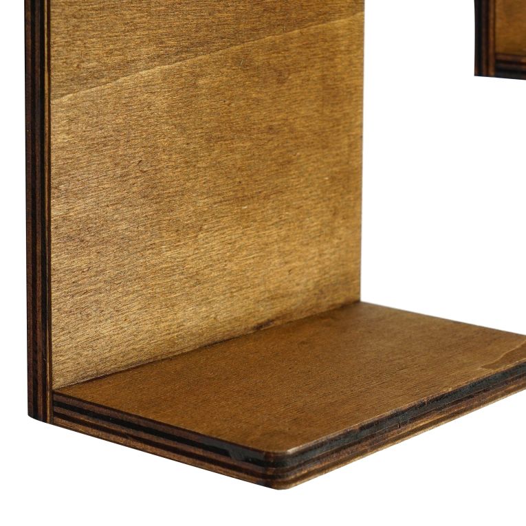 Mensola Marrone Naturale 2 Ripiani Sfumatura Colore Struttura Naturale 16x26x9h cm, - Ussassai