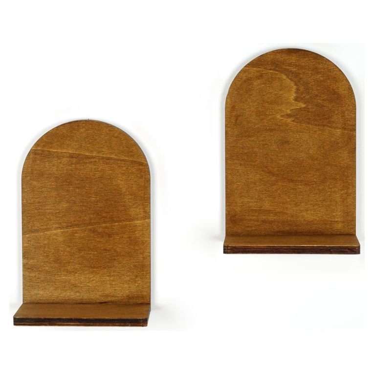 Mensola Marrone Naturale 2 Ripiani Sfumatura Colore Struttura Naturale 16x26x9h cm, - Ussassai