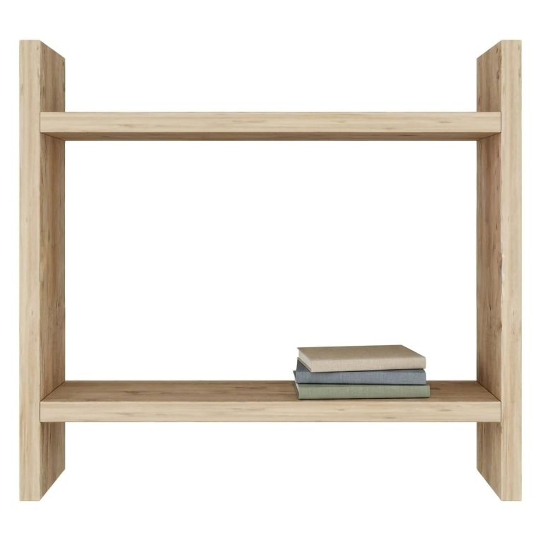 Mensola Marrone Naturale 2 Ripiani Sfumatura Colore Struttura Naturale 34x10x30h cm, - Morfasso