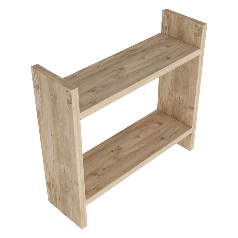 Mensola Marrone Naturale 2 Ripiani Sfumatura Colore Struttura Naturale 34x10x30h cm, - Morfasso