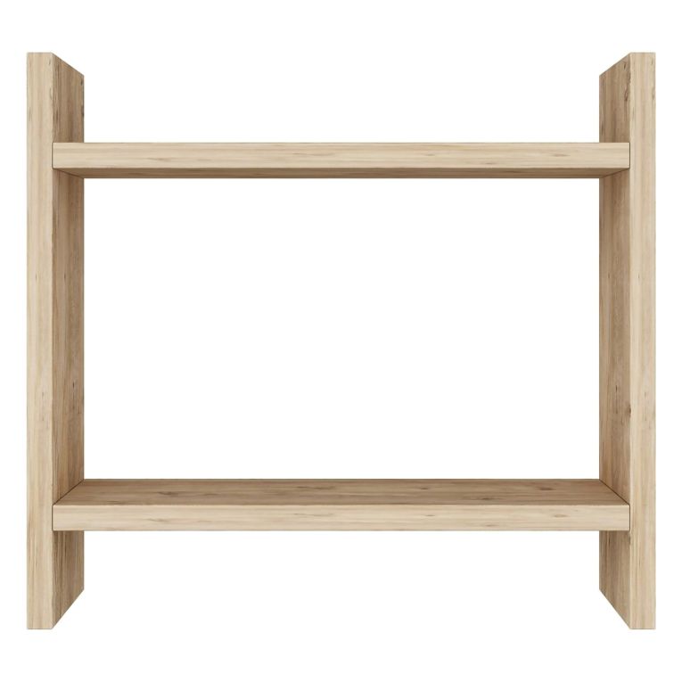 Mensola Marrone Naturale 2 Ripiani Sfumatura Colore Struttura Naturale 34x10x30h cm, - Morfasso