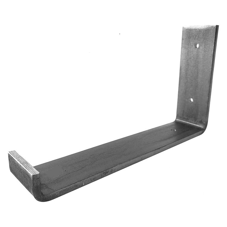 Mensola Marrone Naturale un Ripiano in Legno di Abete, Fatto a Mano 60x14x16h cm, Materiale Struttura in Metallo - Denice