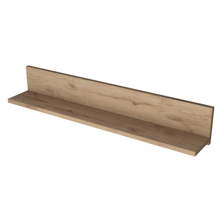 Mensola Marrone Naturale un Ripiano Sfumatura Colore Struttura Naturale 90x15x15h cm, - Greggio