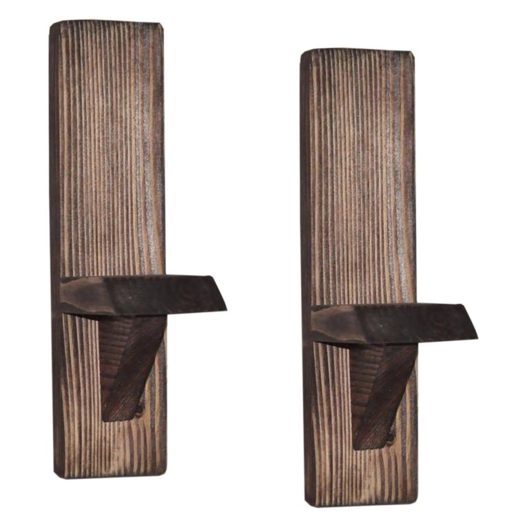 Mensola Marrone Noce 2 Ripiani Fatto a Mano, in Legno di Abete 33x9x9h cm, Sfumatura Colore Struttura Noce - Seveso