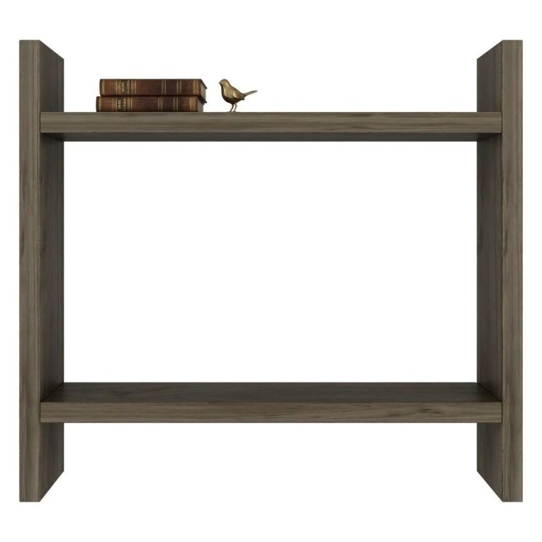 Mensola Marrone Noce 2 Ripiani Sfumatura Colore Struttura Noce 34x10x30h cm, - Morfasso