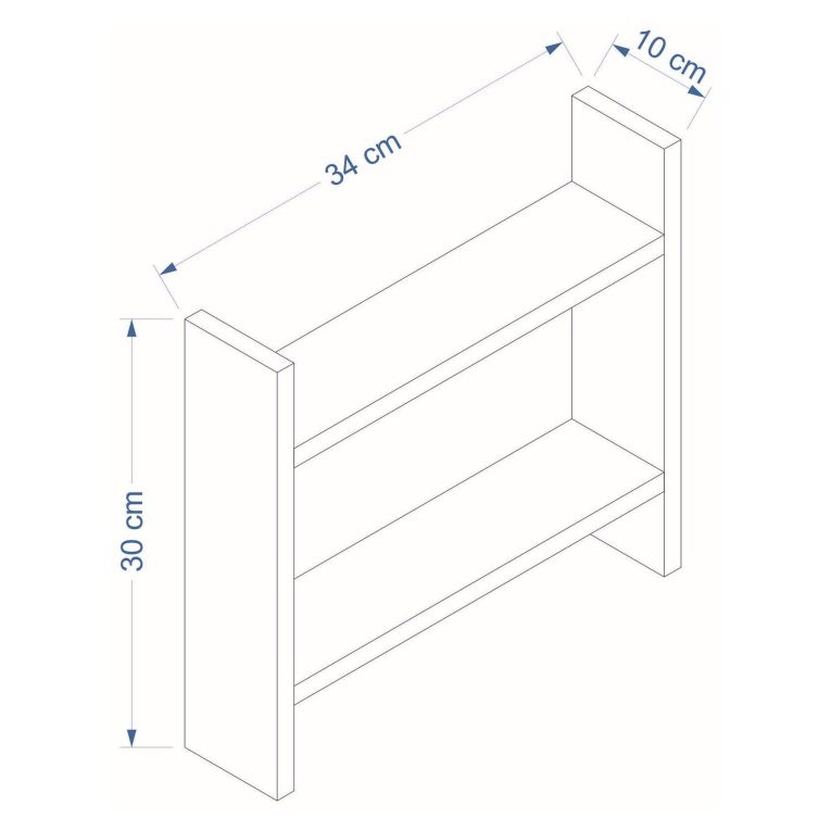 Mensola Marrone Noce 2 Ripiani Sfumatura Colore Struttura Noce 34x10x30h cm, - Morfasso