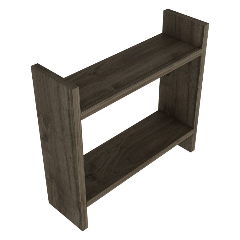 Mensola Marrone Noce 2 Ripiani Sfumatura Colore Struttura Noce 34x10x30h cm, - Morfasso