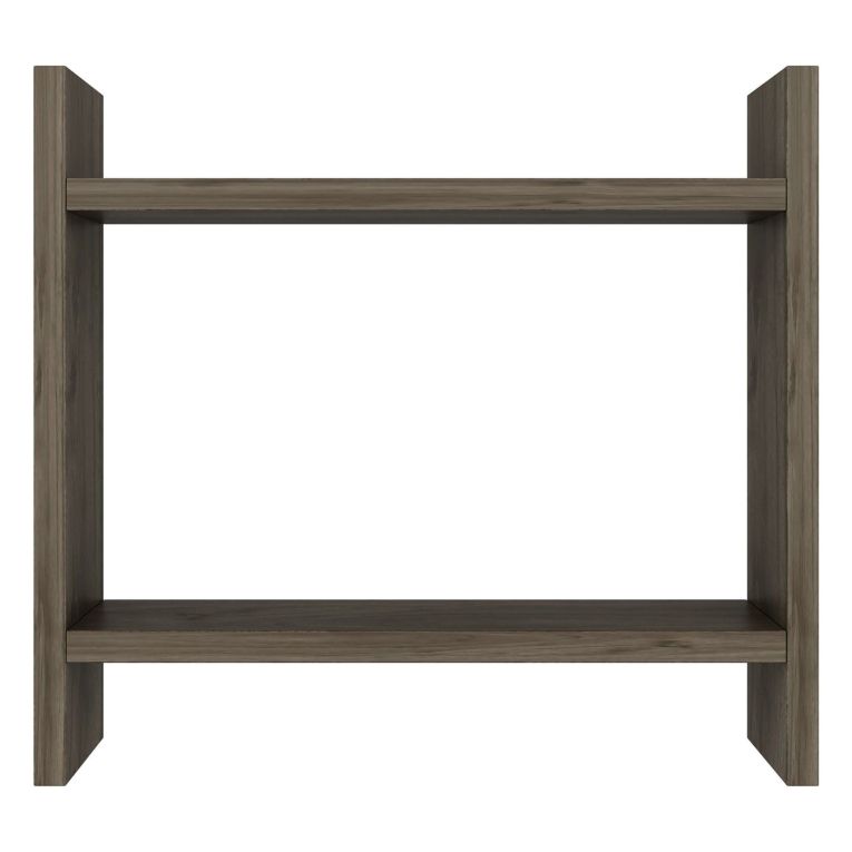 Mensola Marrone Noce 2 Ripiani Sfumatura Colore Struttura Noce 34x10x30h cm, - Morfasso