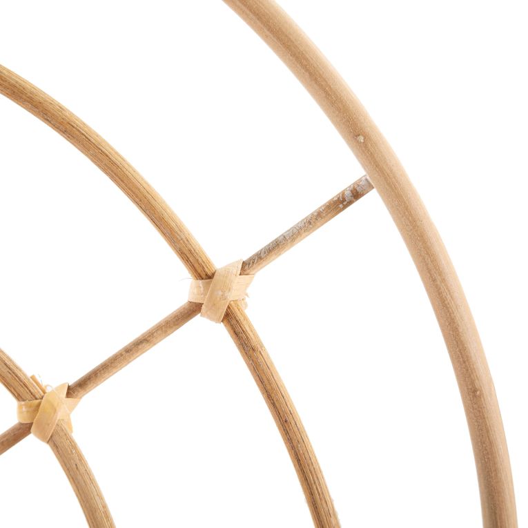 Mensola Marrone Rovere 2 Ripiani Finitura in Rattan 35x18x46h cm, Sfumatura Colore Struttura Rovere - Daleka