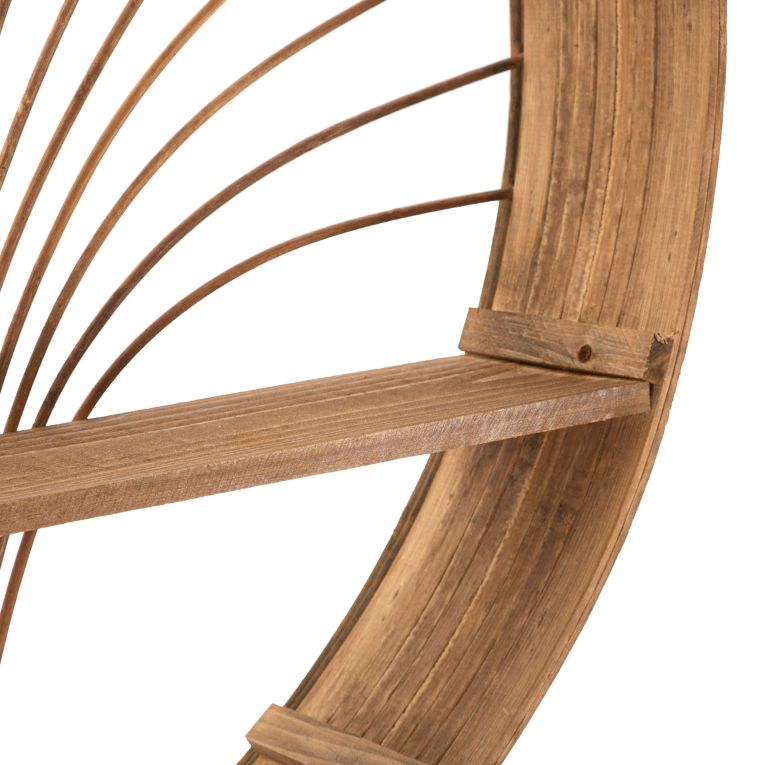 Mensola Marrone Rovere 2 Ripiani Finiture in Rattan 61x11x76h cm, Sfumatura Colore Struttura Rovere - Dalitasa