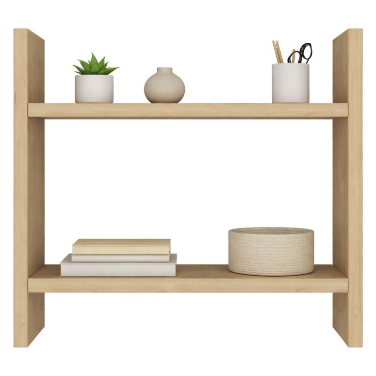 Mensola Marrone Rovere 2 Ripiani Sfumatura Colore Struttura Rovere 34x10x30h cm, - Morfasso