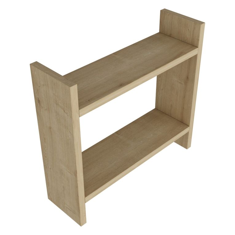 Mensola Marrone Rovere 2 Ripiani Sfumatura Colore Struttura Rovere 34x10x30h cm, - Morfasso