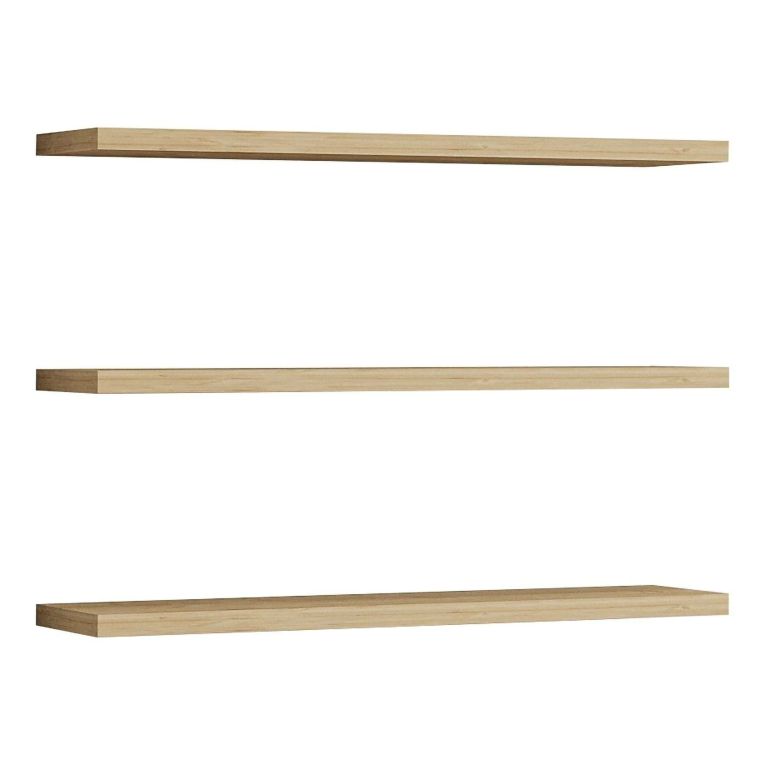 Mensola Marrone Rovere 3 Ripiani set da 3 60x15x2h cm, Sfumatura Colore Struttura Rovere - Meina
