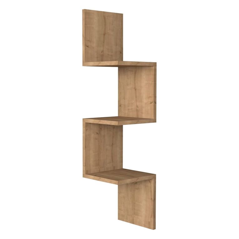 Mensola Marrone Rovere 3 Ripiani Sfumatura Colore Struttura Rovere 105x25x25h cm, - Budoni