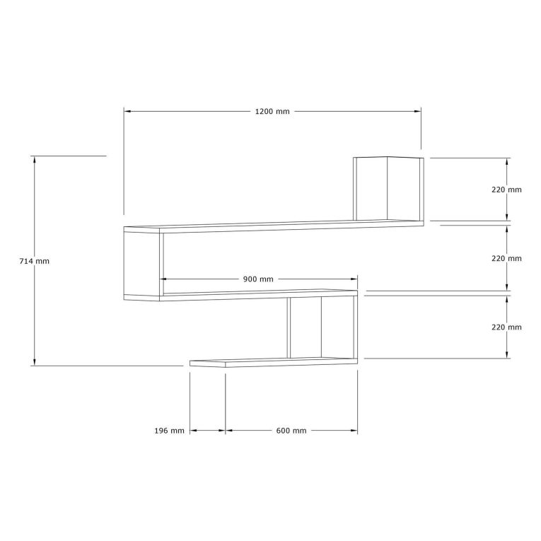 Mensola Marrone Rovere 3 Ripiani Sfumatura Colore Struttura Rovere 120x20x71h cm, - Massello