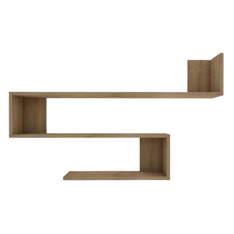 Mensola Marrone Rovere 3 Ripiani Sfumatura Colore Struttura Rovere 120x20x71h cm, - Massello