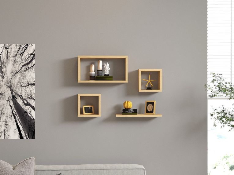 Mensola Marrone Rovere 4 Ripiani Modulabile 24x15x44h cm, Sfumatura Colore Struttura Rovere - Subbiano