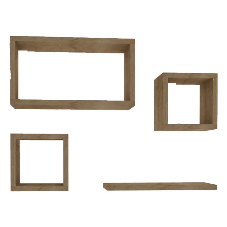 Mensola Marrone Rovere 4 Ripiani Modulabile 24x15x44h cm, Sfumatura Colore Struttura Rovere - Subbiano