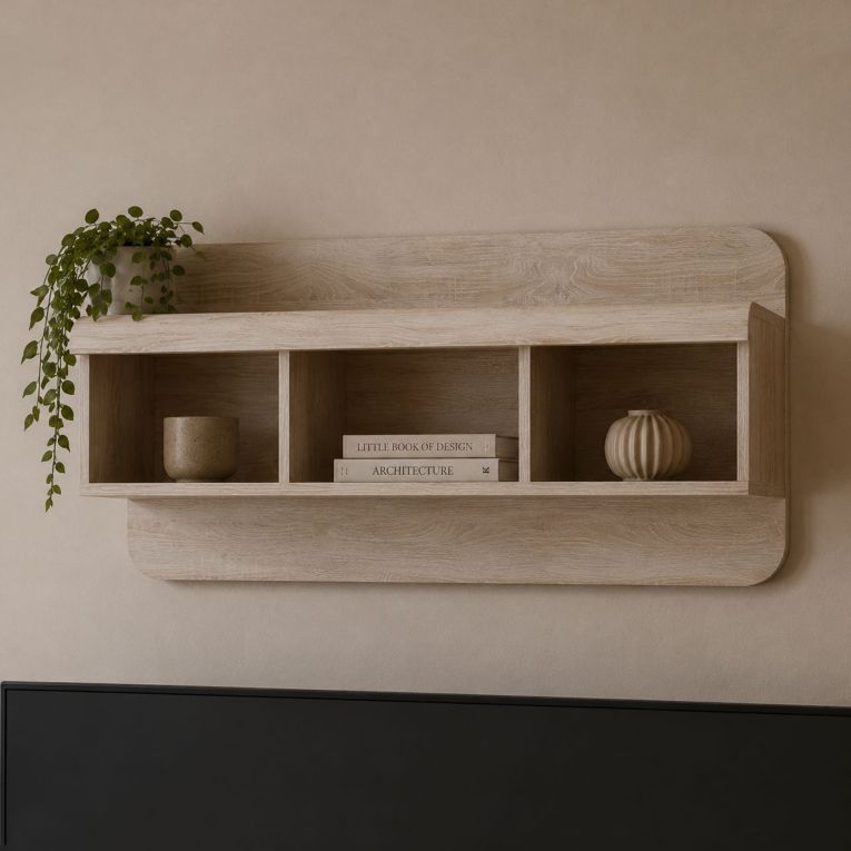 Mensola Marrone Rovere 4 Ripiani Sfumatura Colore Struttura Rovere 120x25x56h cm, - Kadamema