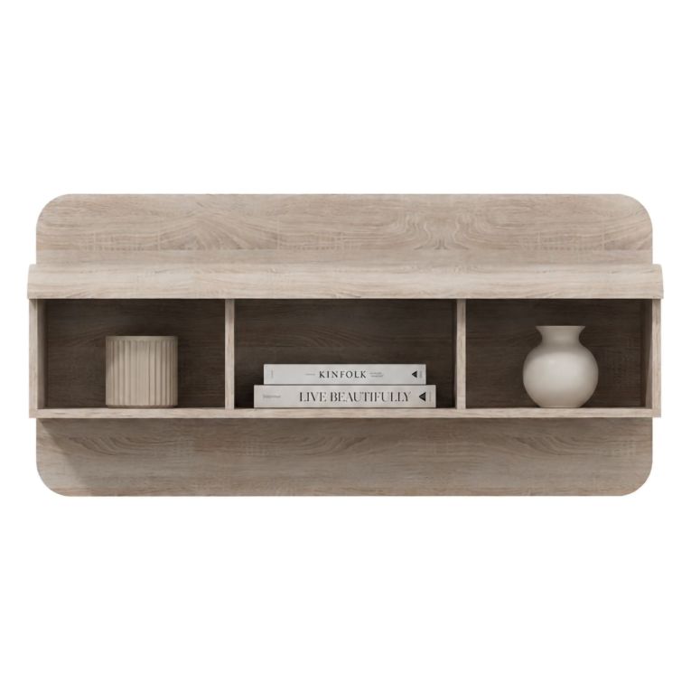 Mensola Marrone Rovere 4 Ripiani Sfumatura Colore Struttura Rovere 120x25x56h cm, - Kadamema