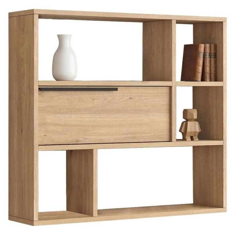 Mensola Marrone Rovere 5 Ripiani Sfumatura Colore Struttura Rovere 90x22x81h cm, - Roiate