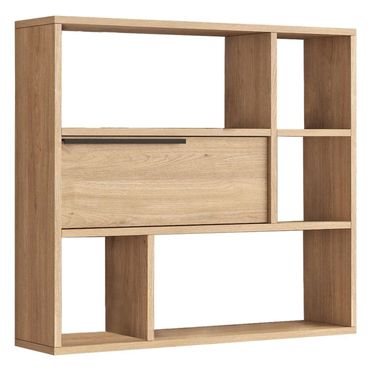 Mensola Marrone Rovere 5 Ripiani Sfumatura Colore Struttura Rovere 90x22x81h cm, - Roiate