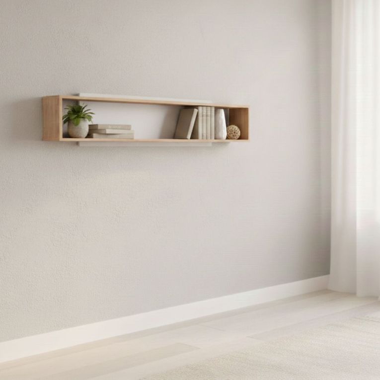 Mensola Marrone Rovere Grigio Tortora 2 Ripiani 150.5x19.5x31.5h cm, Portata Ripiani 5 - Valdieri