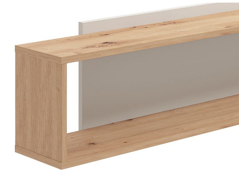 Mensola Marrone Rovere Grigio Tortora 2 Ripiani 150.5x19.5x31.5h cm, Portata Ripiani 5 - Valdieri