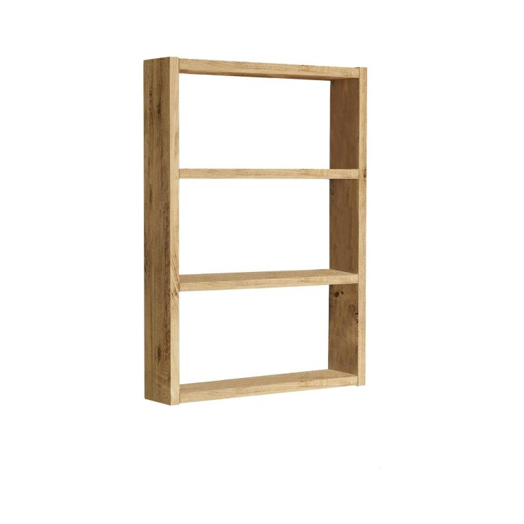 Mensola Marrone Rovere Nodi 3 Ripiani Sfumatura Colore Struttura Rovere Nodi 43x9x60h cm, - Krosa