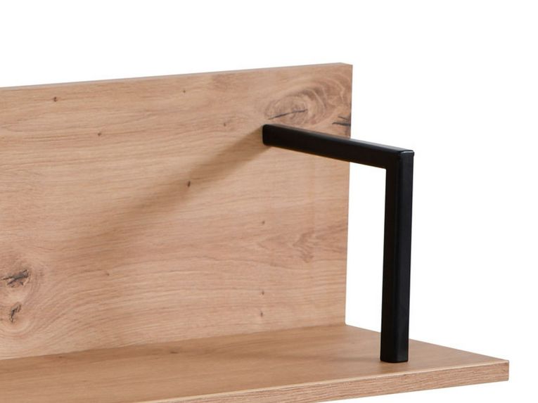 Mensola Marrone Rovere Nodi Nero un Ripiano 137.5x21x24h cm, Portata Ripiani 5 - Oriolo