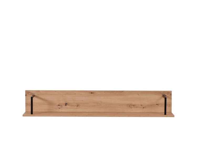 Mensola Marrone Rovere Nodi Nero un Ripiano 137.5x21x24h cm, Portata Ripiani 5 - Oriolo
