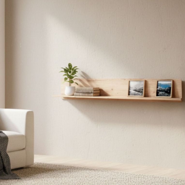 Mensola Marrone Rovere Nodi un Ripiano 120x19.5x24h cm, Portata Ripiani 5 - Focognano